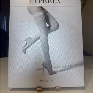 La Perla Précieuse Stay-Up Stockings, 8 Denier, Ivory, Size S